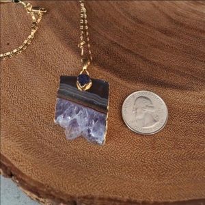 Gold Plated Amethyst Pendant Necklace